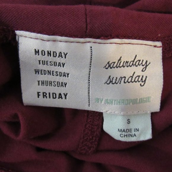 Saturday Sunday Anthropologie Maroon High Rise Stash Pocket Leggings Women's S - Picture 8 of 8